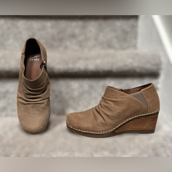 Dankso Shoes - SOLD Dansko Sheena Wedge Booties Walnut Ankle Nubuck Leather Women’s US 6.5-7
